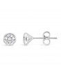 Round Rub-Over Set Solitaire Diamond Earrings, Set in 18ct White Gold. Tdw 0.70ct